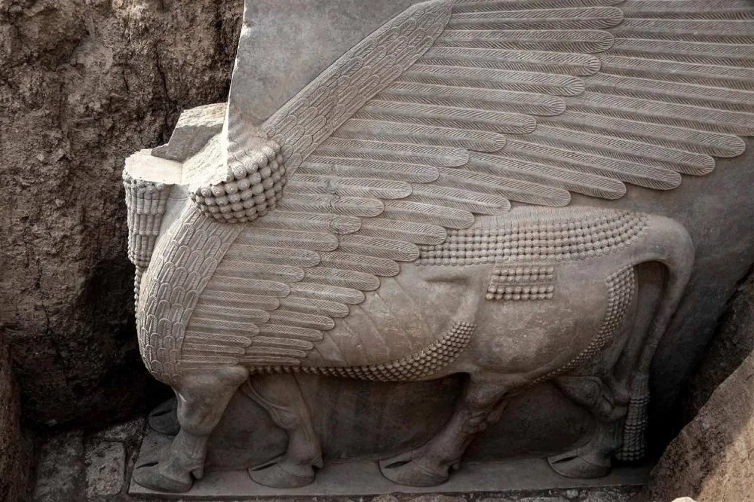 A Massive 2700-Year-Old, 18-Ton Statue Of An Assyrian Deity